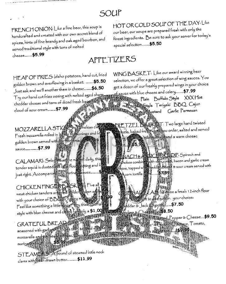 Chelsea Brewing - New York, NY menu_pic