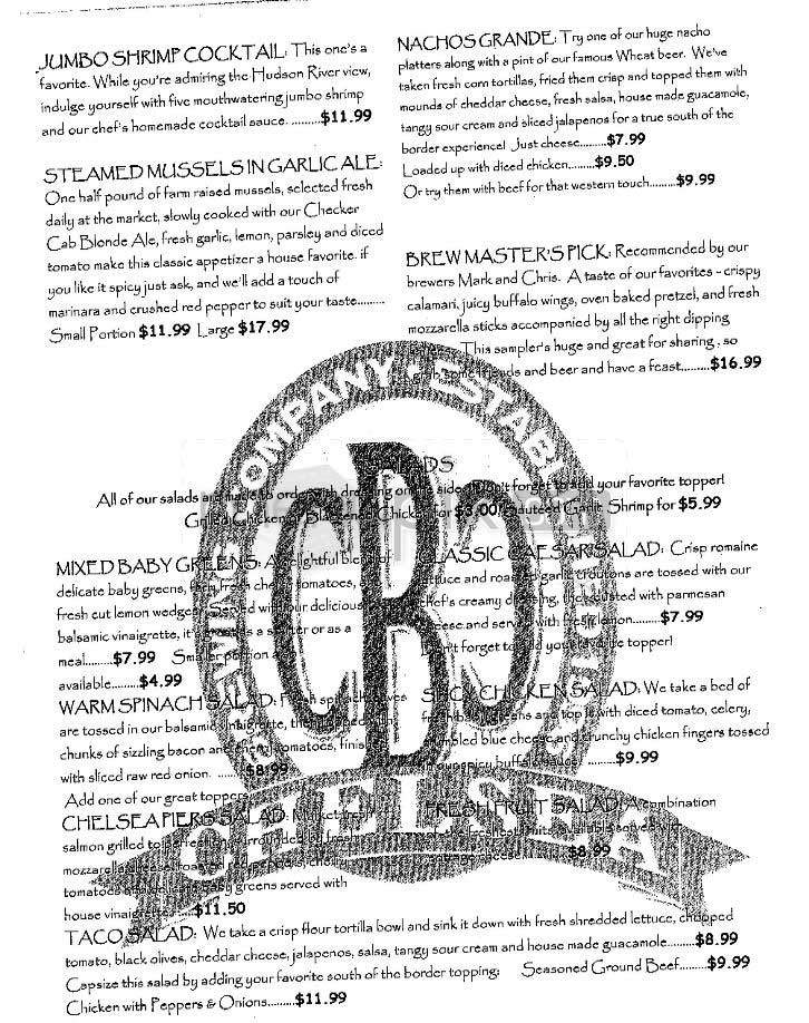 Chelsea Brewing - New York, NY menu_pic