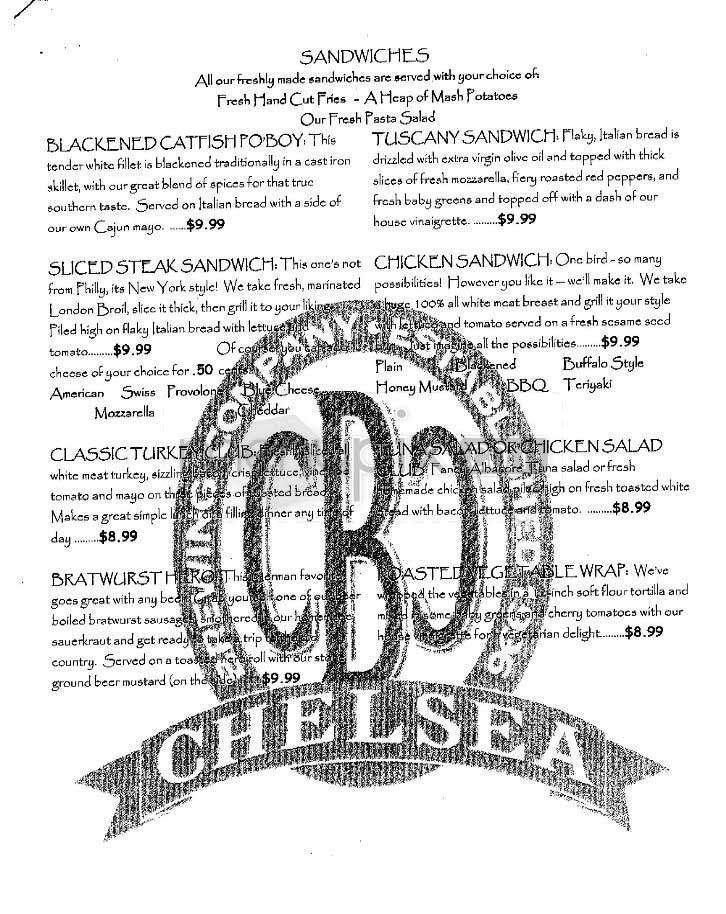Chelsea Brewing - New York, NY menu_pic