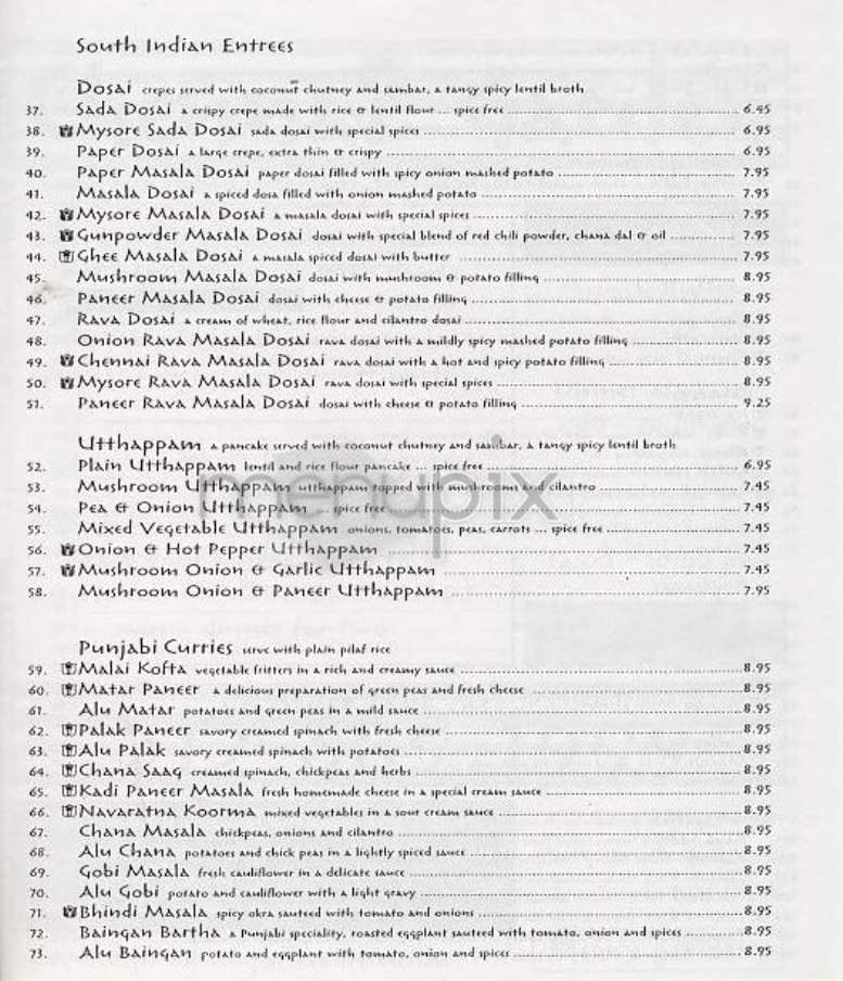 Chennai Garden - New York, NY menu_pic