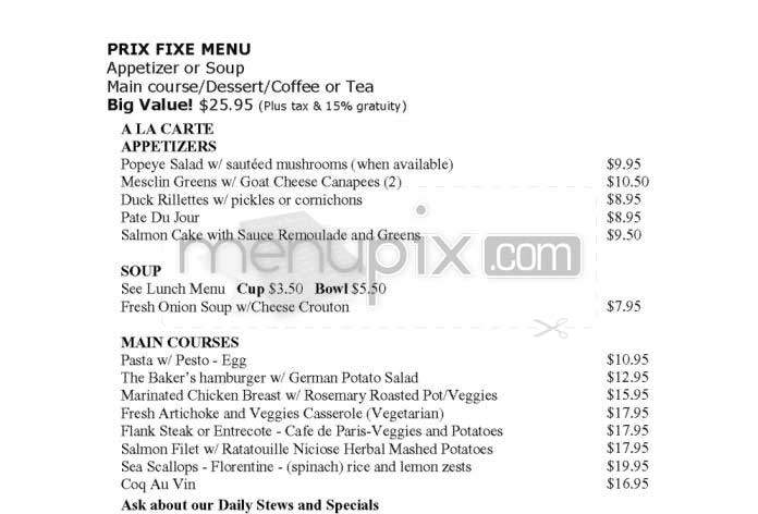 Chez Le Chef - New York, NY menu_pic