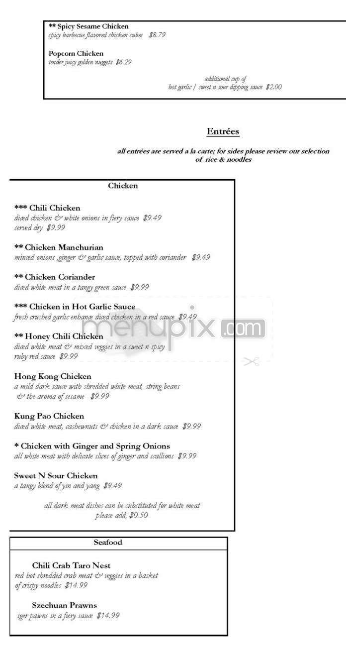 Chinese Mirch - New York, NY menu_pic