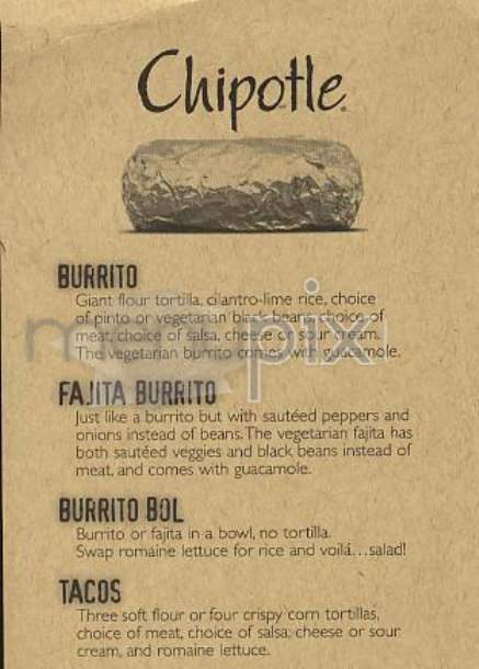 Chipotle Mexican Grill - New York, NY menu_pic