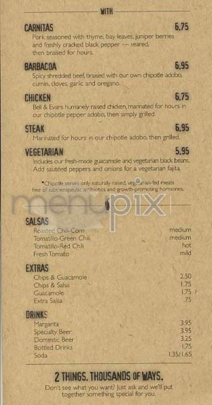 Chipotle Mexican Grill - New York, NY menu_pic