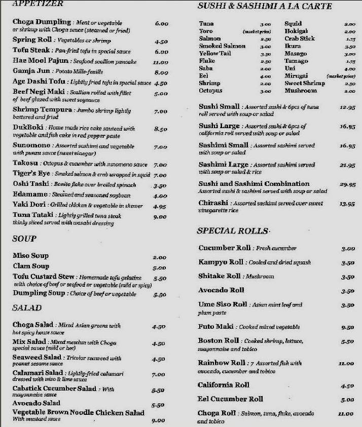 Cho Ga - New York, NY menu_pic