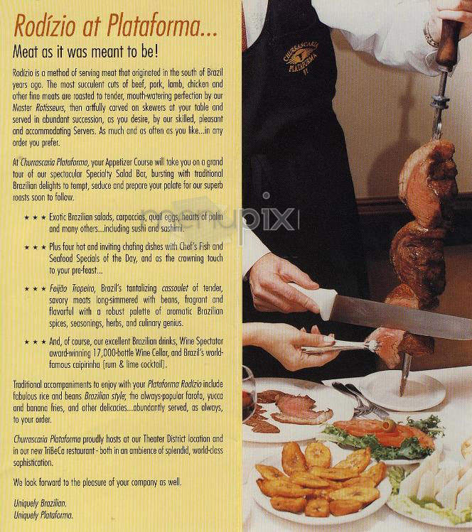 Churrascaria Plataforma - New York, NY menu_pic