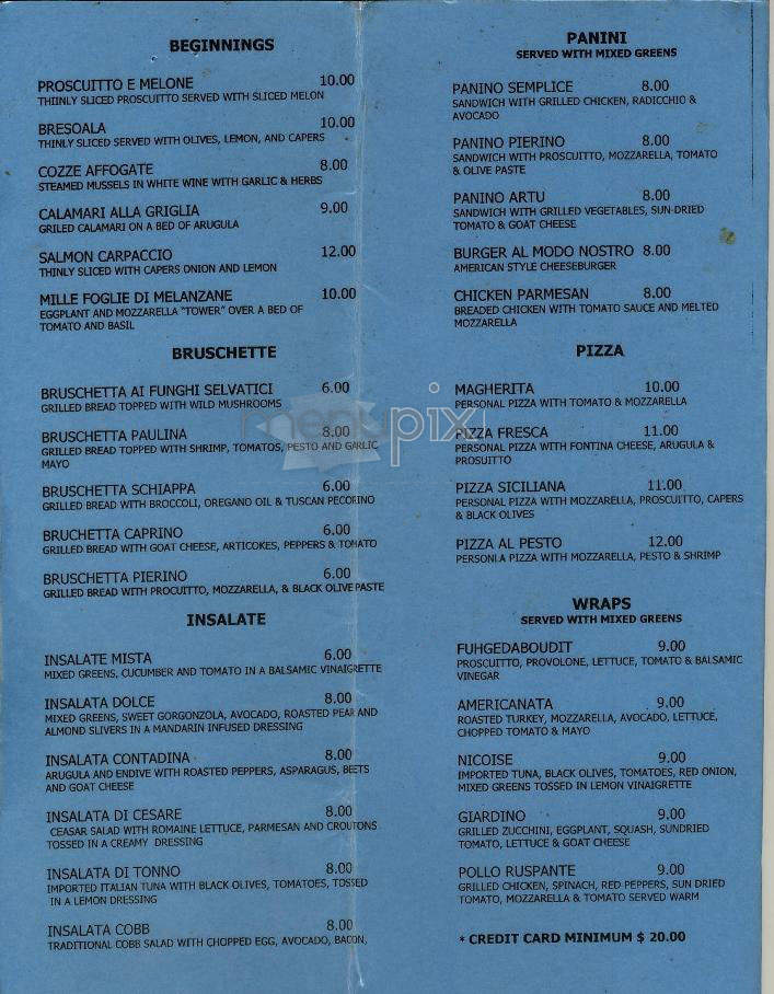 Ciao West - New York, NY menu_pic