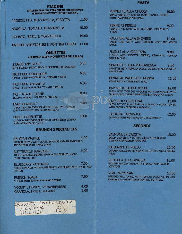 Ciao West - New York, NY menu_pic