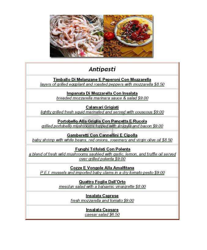 Cinquanta - New York, NY menu_pic