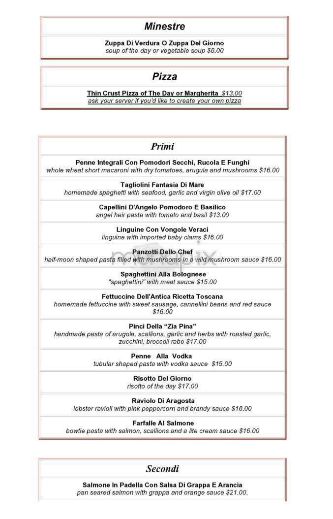 Cinquanta - New York, NY menu_pic