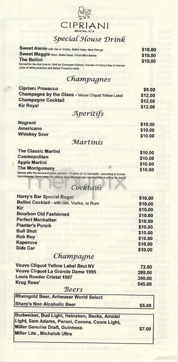 Cipriani Dolci - New York, NY menu_pic