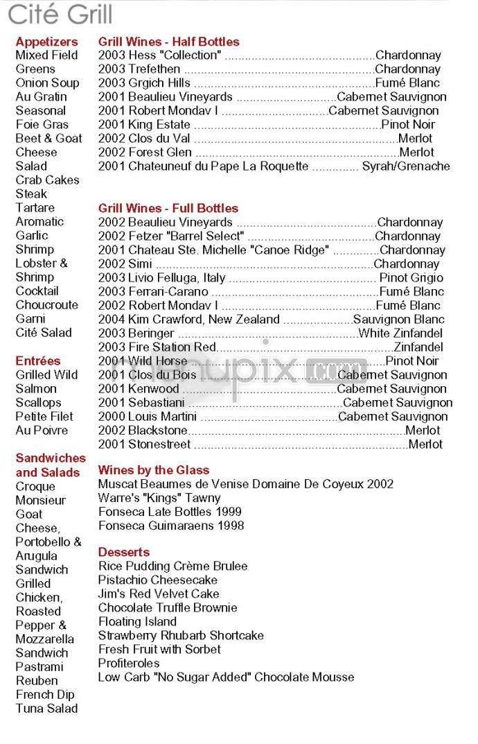 Cite - New York, NY menu_pic