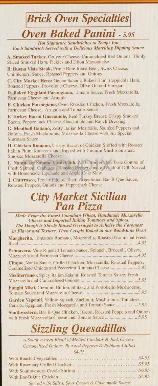 City Market Cafe - New York, NY menu_pic