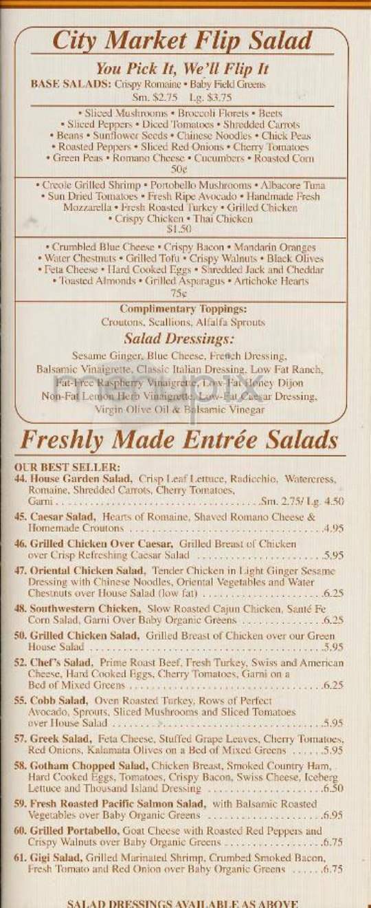 City Market Cafe - New York, NY menu_pic