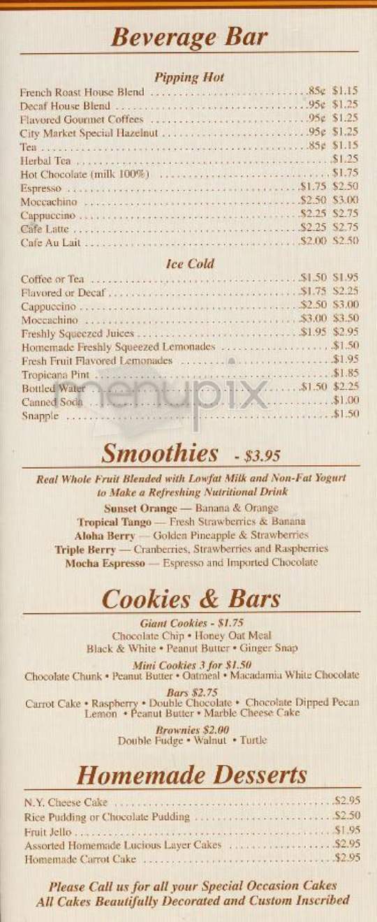 City Market Cafe - New York, NY menu_pic