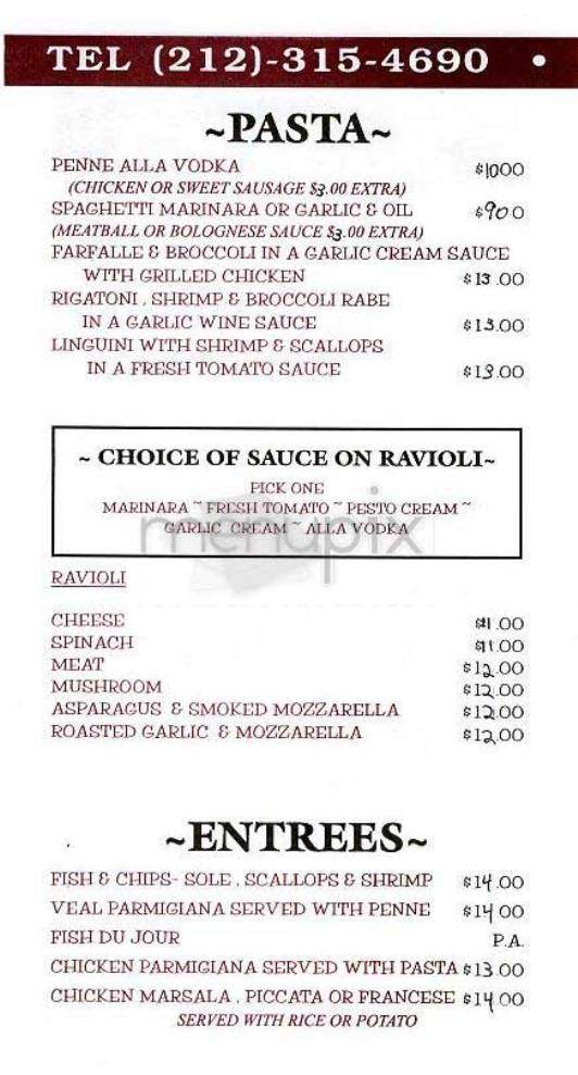 Clinton Grille - New York, NY menu_pic