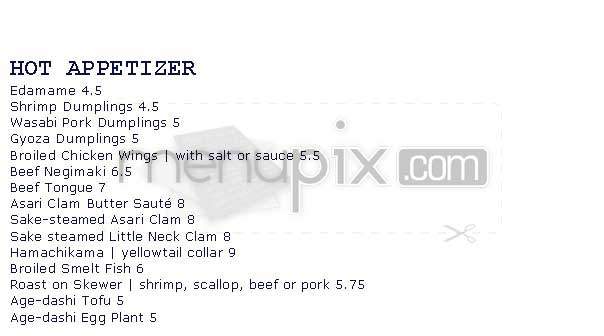 Co Co Sushi - New York, NY menu_pic