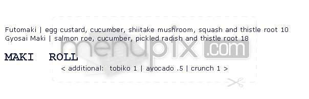 Co Co Sushi - New York, NY menu_pic