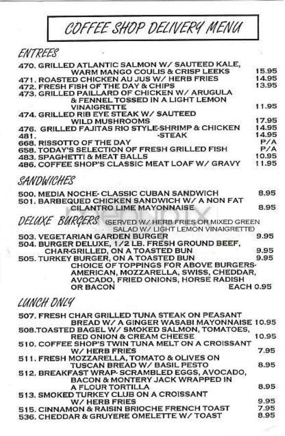 Coffee Shop - New York, NY menu_pic