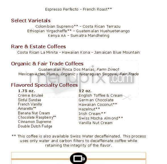 Coffee Beanery - Jersey City, NJ menu_pic
