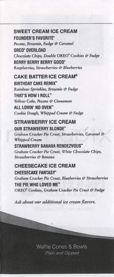 Cold Stone Creamery - Hoboken, NJ menu_pic