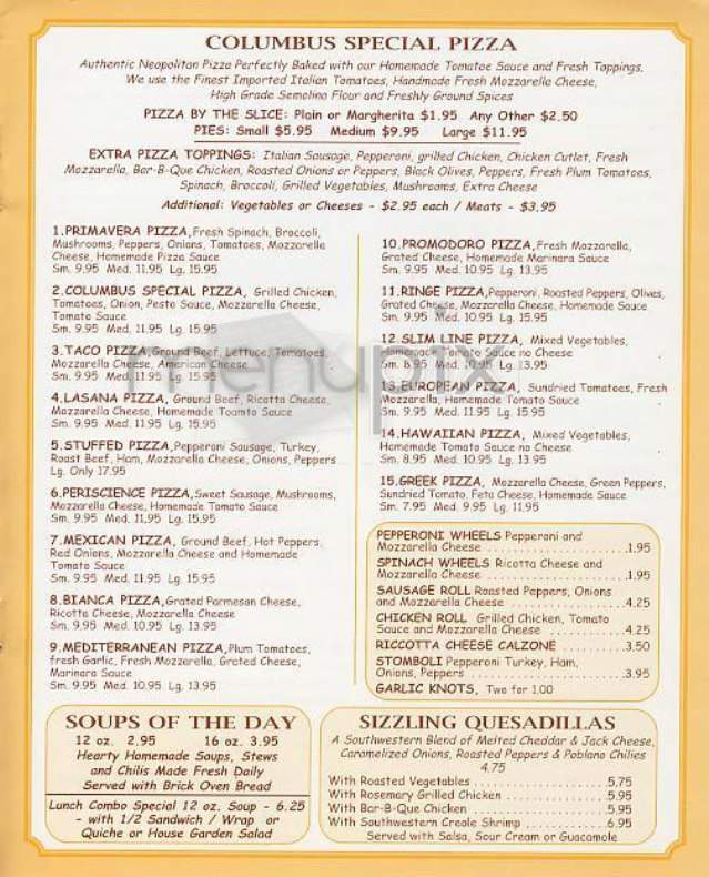 Columbus Gourmet Food - New York, NY menu_pic