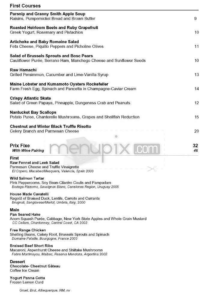 Compass - New York, NY menu_pic