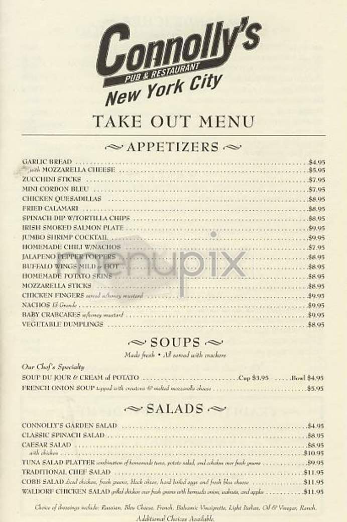 Connolly's Pub & Restaurant - New York, NY menu_pic