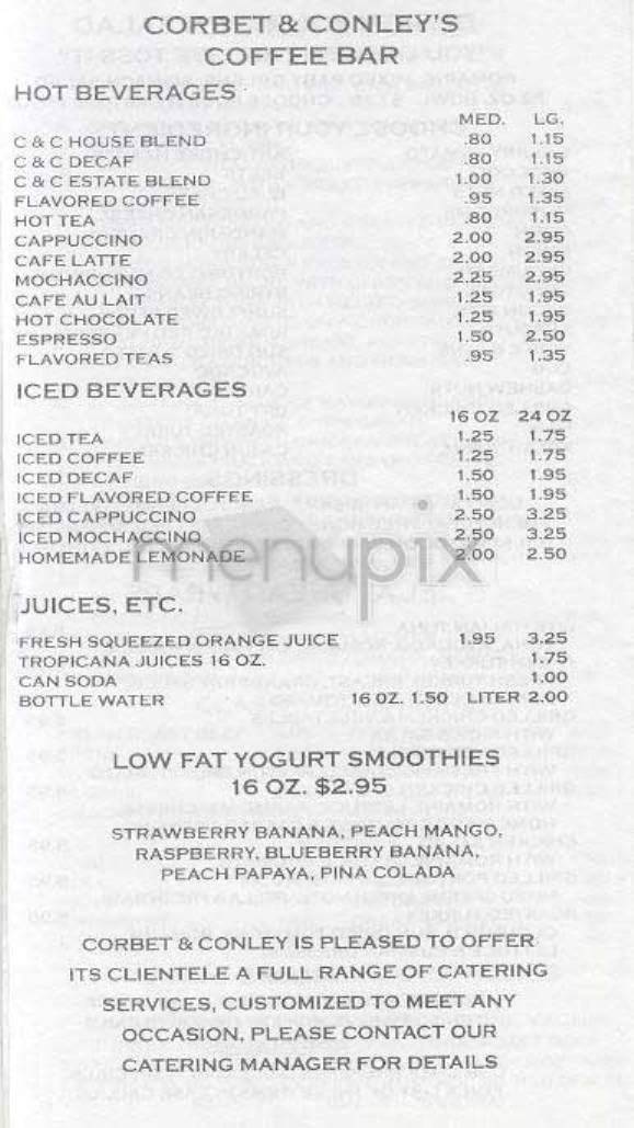 Corbet & Conley - New York, NY menu_pic