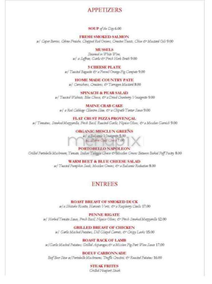 Cornelia Street Cafe - New York, NY menu_pic