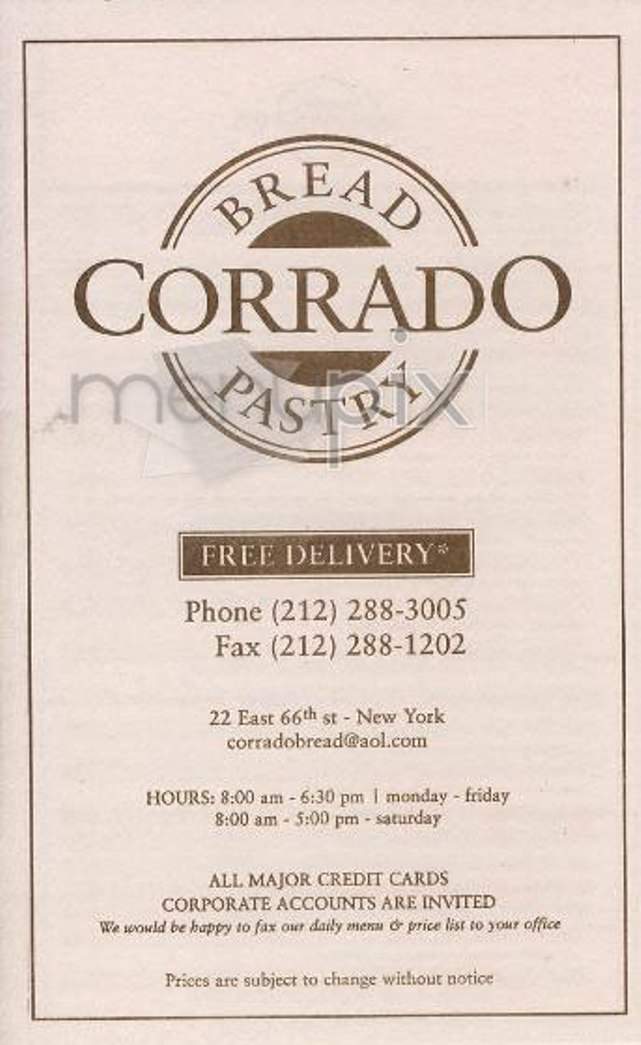 Corrado Bread - New York, NY menu_pic