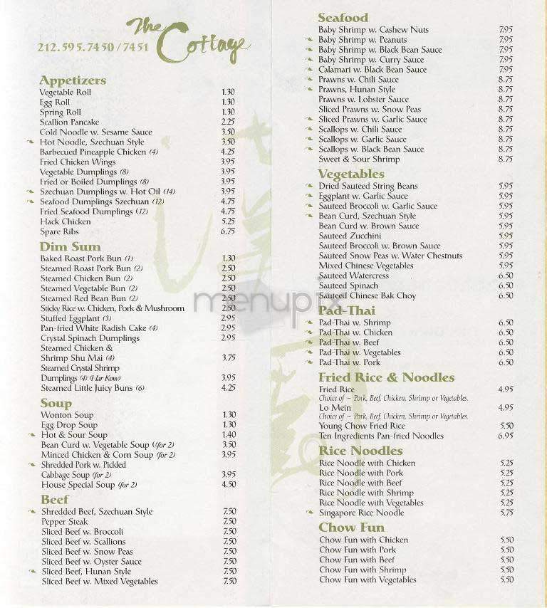 The Cottage - New York, NY menu_pic