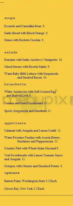 Craftbar - New York, NY menu_pic
