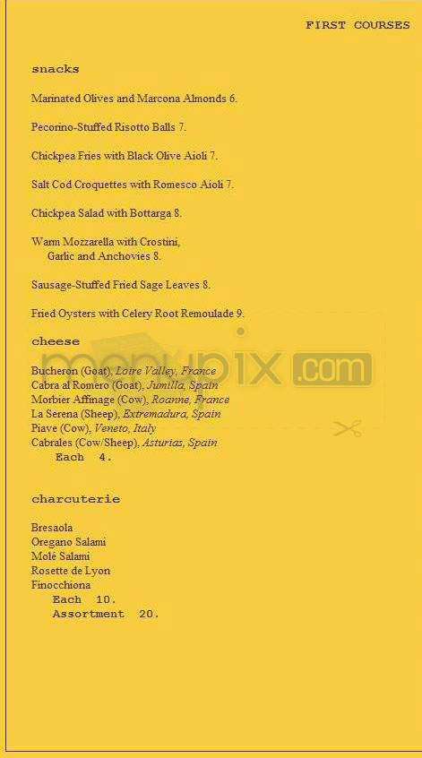Craftbar - New York, NY menu_pic