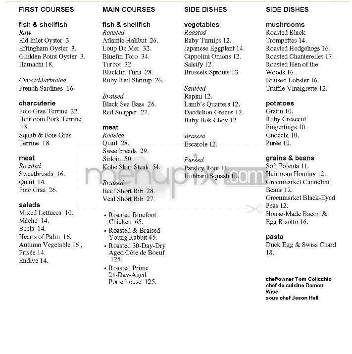 Craft - New York, NY menu_pic