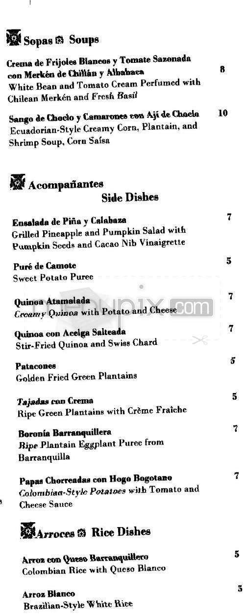 Cucharamama - Hoboken, NJ menu_pic