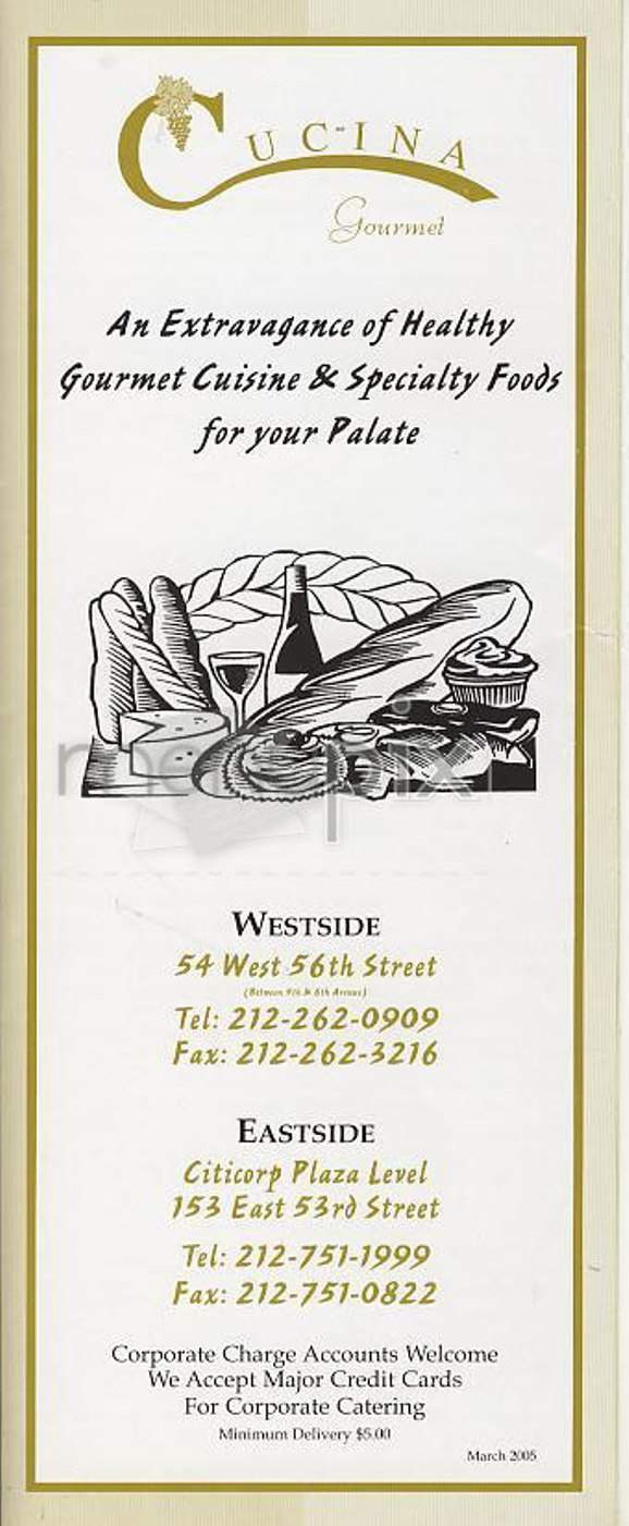 Cucina Gourmet - New York, NY menu_pic