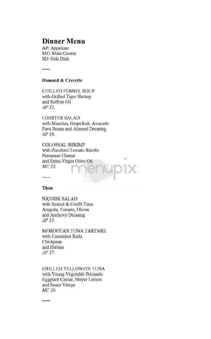 DB Bistro Moderne - New York, NY menu_pic