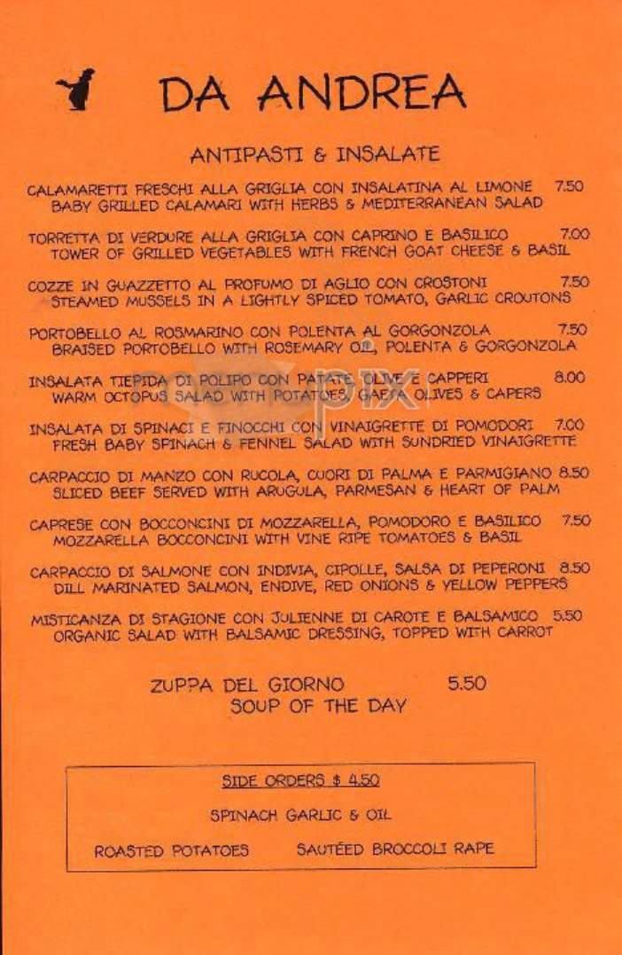 Da Andrea - New York, NY menu_pic