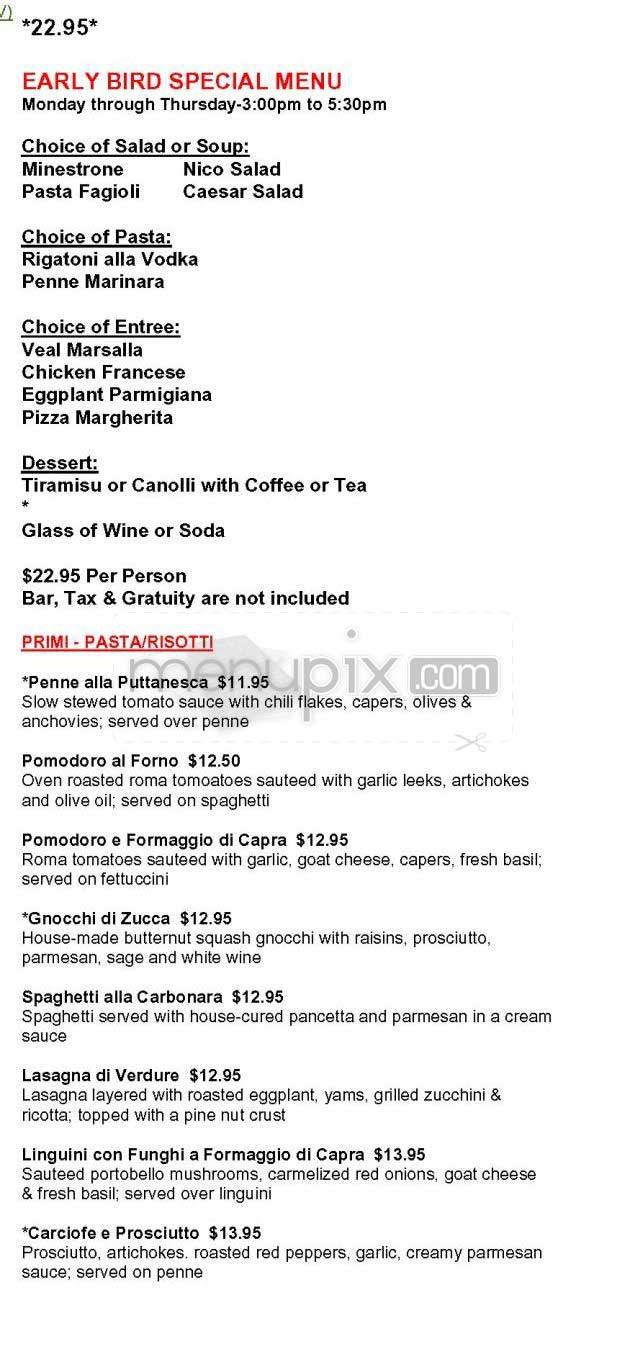Da Nico - New York, NY menu_pic