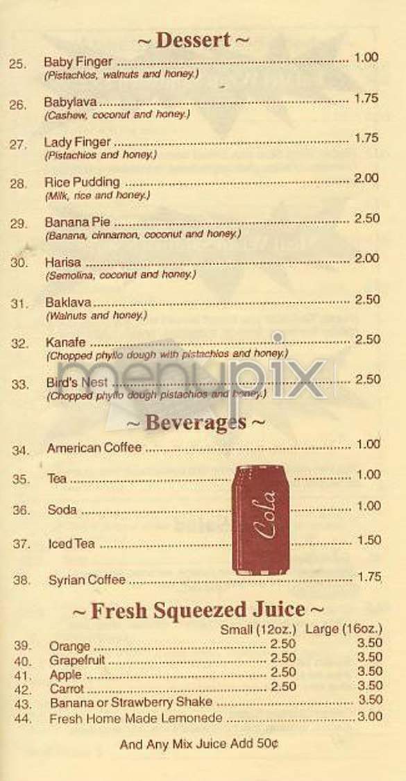 Damask Falafel - New York, NY menu_pic