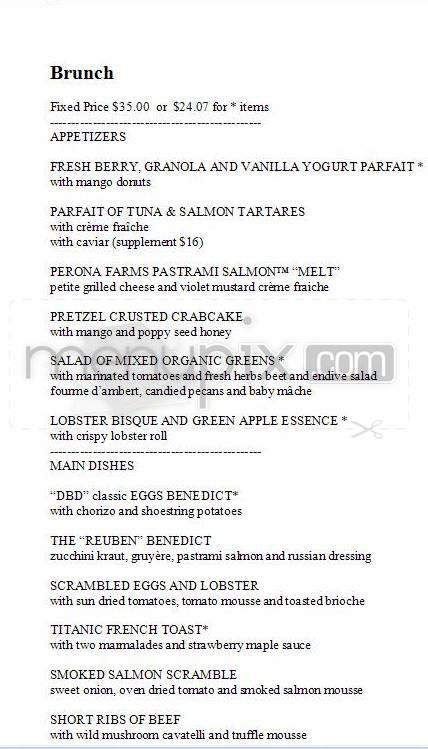 David Burke Townhouse - New York, NY menu_pic