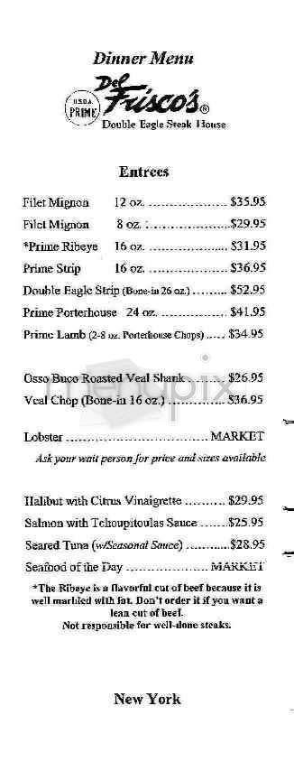 Del Frisco's - New York, NY menu_pic