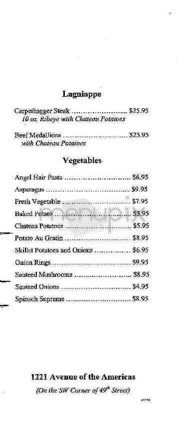Del Frisco's - New York, NY menu_pic