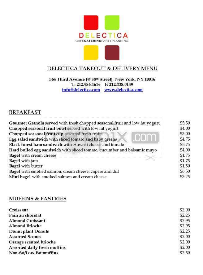 Delectica - New York, NY menu_pic