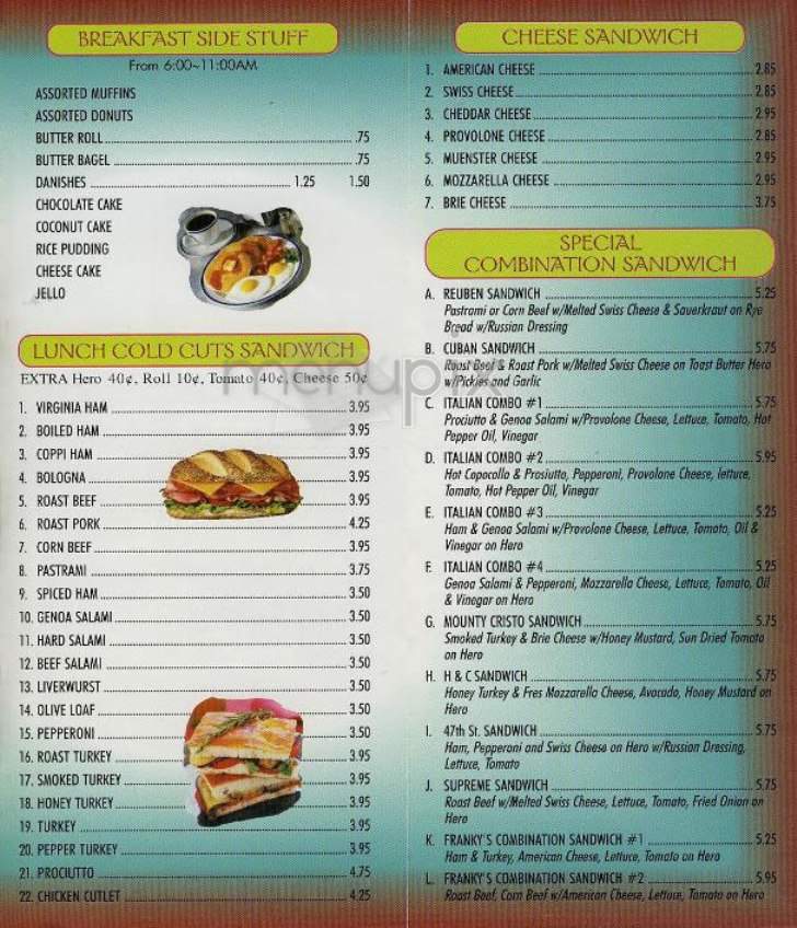 Deli H & C - New York, NY menu_pic