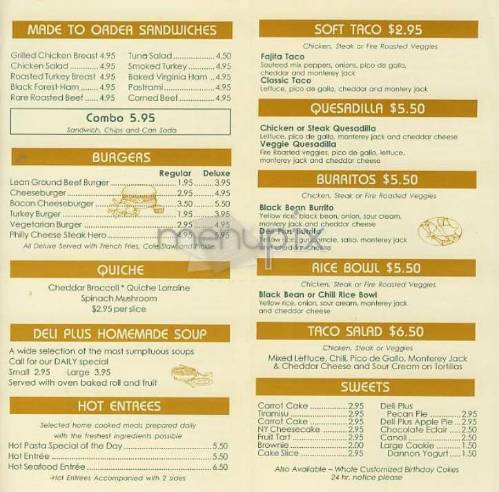 Deli Plus - Montreal, QC menu_pic
