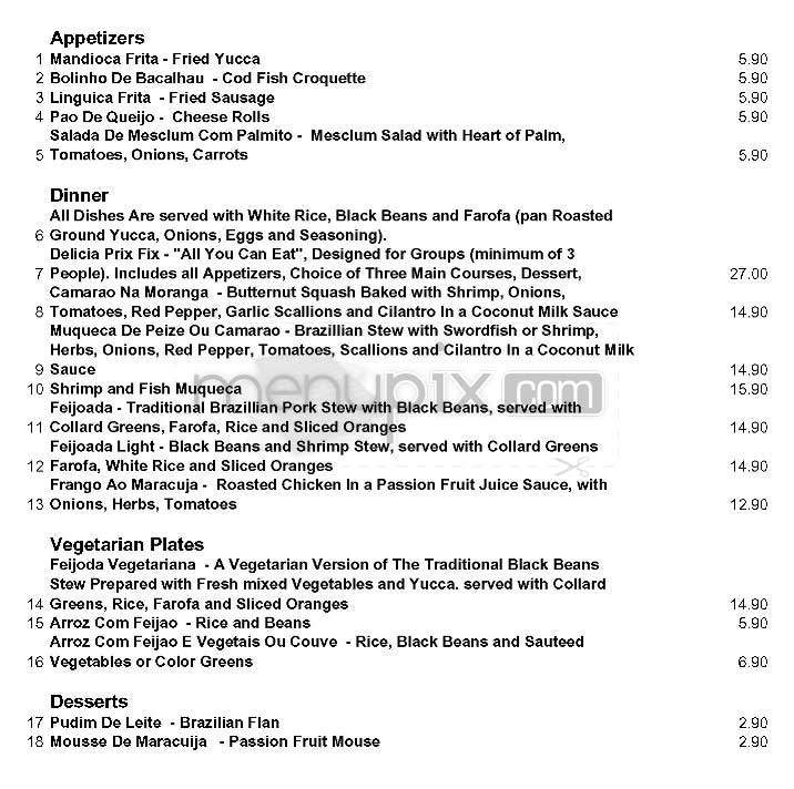Delicia Brazil - New York, NY menu_pic