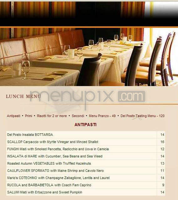 Del Posto - New York, NY menu_pic