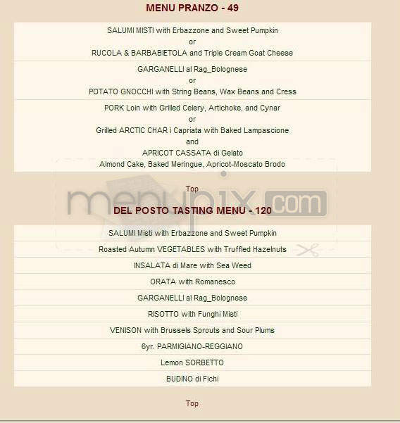 Del Posto - New York, NY menu_pic